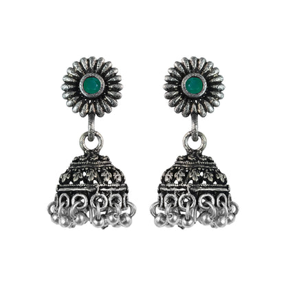 Garden gorgeousness Jhumki arrings (Green)