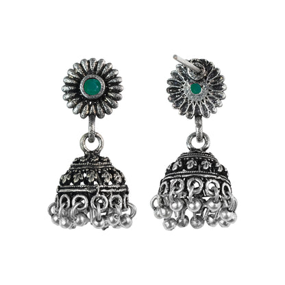 Garden gorgeousness Jhumki arrings (Green)