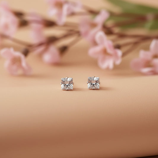 Zirconia Crystal Square Stud Earring