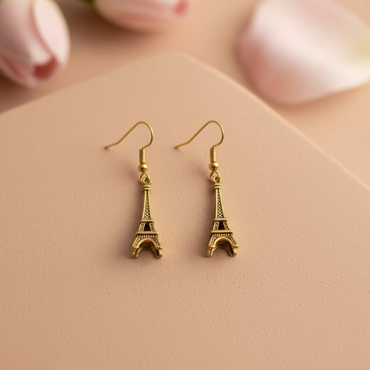 Golden Eiffel Tower Drop Earring for Women & Girls