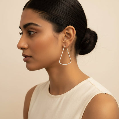 Western Style Triangular Metallic Loop Earring